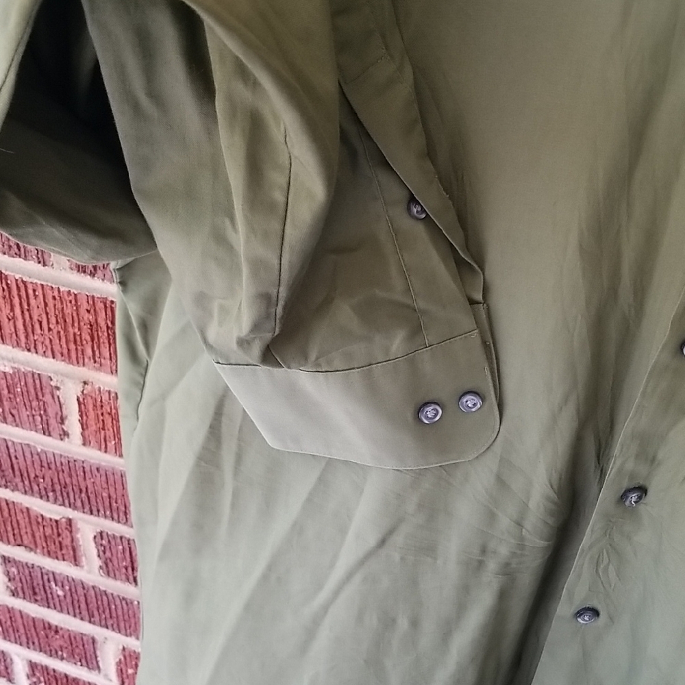 Van Heusen Lux Sage Green Long Sleeve Button Down Shirt Business Office Career - Picture 3 of 10